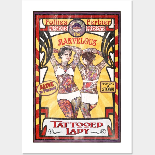 The Tattooed Lady Sideshow Poster Wall Art by ImpArtbyTorg